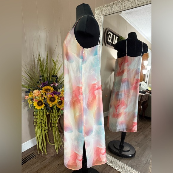 Cynthia Steffe • Jayme Watercolor V Neck Slip Dress - Picture 7 of 14